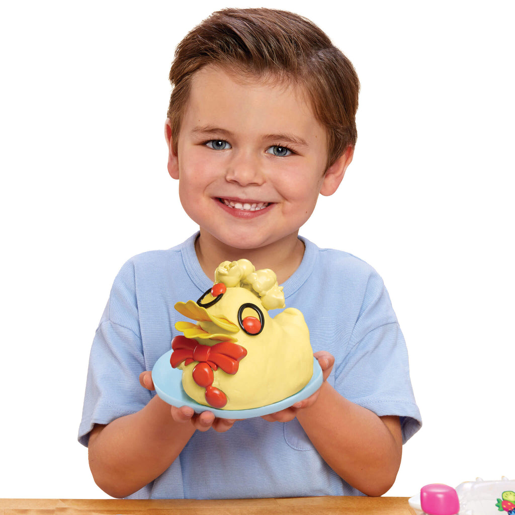 Boy holding completed duck