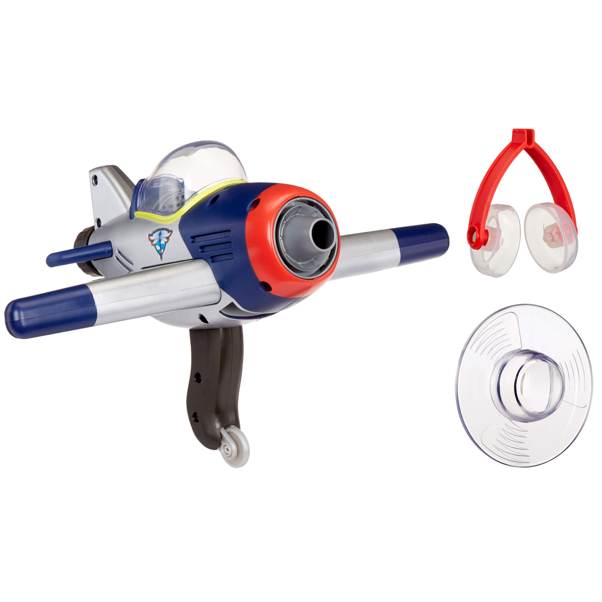 working tools: a bug vacuum, detachable tweezers, and magnifying lens.